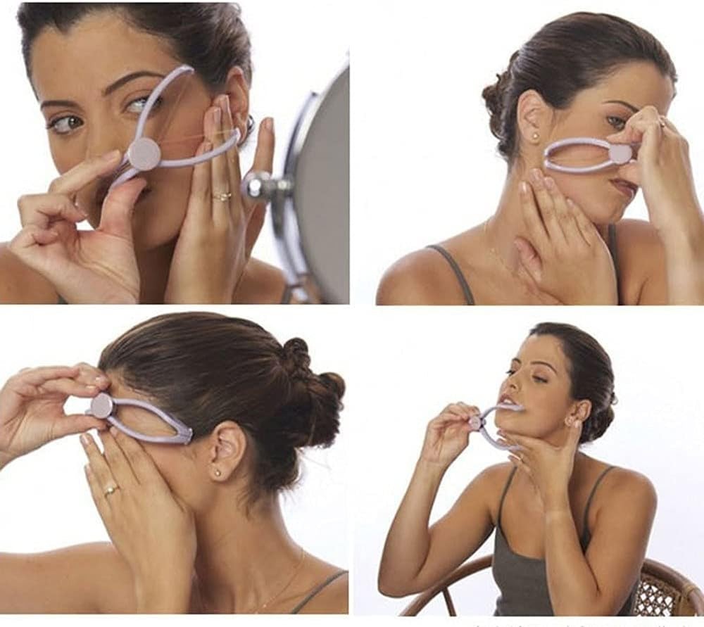 Eyebrow Threading Tool – Modern Plastic Cotton Facial & Body Hair Remover for Women - Random Color - Image 4