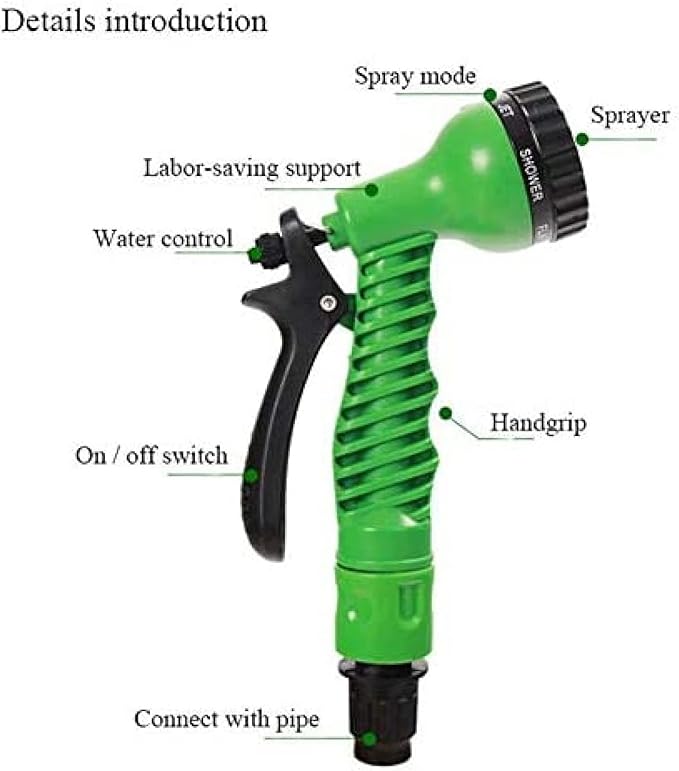 Magic Hose Pipe | Water Spray | Pressure Water spray Jet Gun | Expandable, Flexible Garden Water Hose for Car Wash, Bike Wash, Home and Garden 150 ft (Random Color) - Image 6