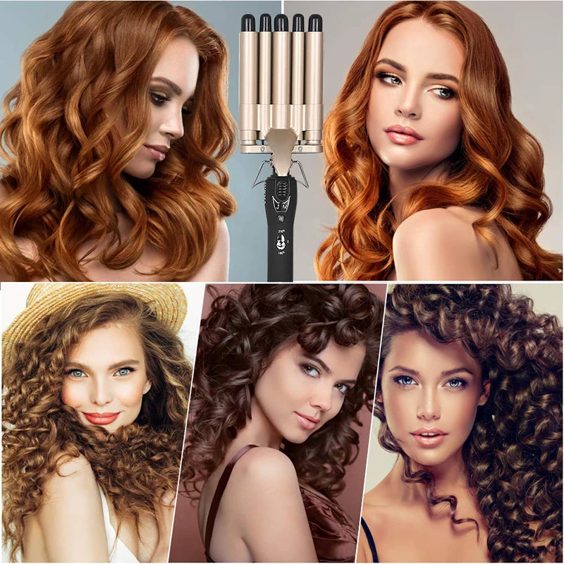 MO-6003 hair curler Professional Hair Straightener for Curly and Wavy Hair 5 Tubes - Image 10